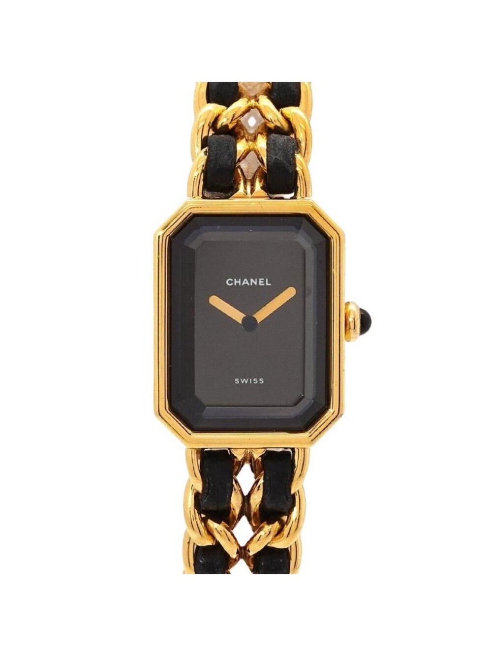 Chanel Premiere L Vintage Watch Black Gold